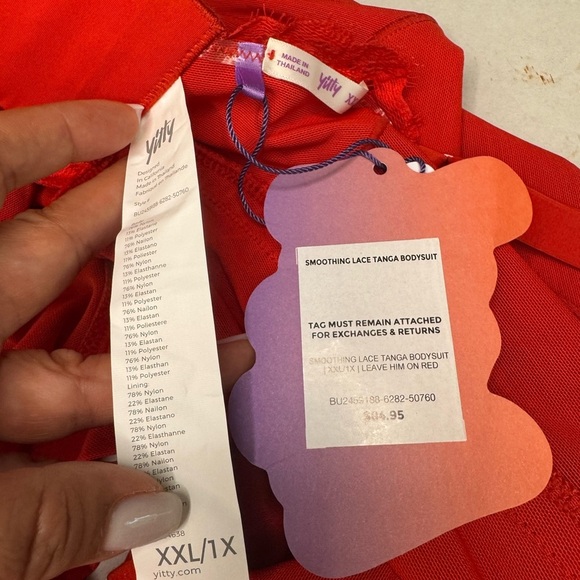 YITTY Red Lace Chemise with Scalloped V-Neck - Picture 12 of 12